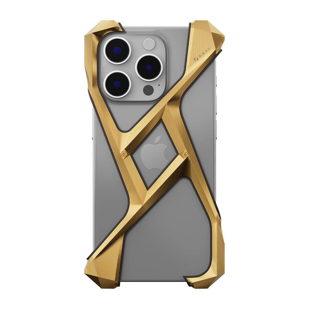 ALTER EGO® Gold Titanium Luxury iPhone 15 Pro Case (back 2)