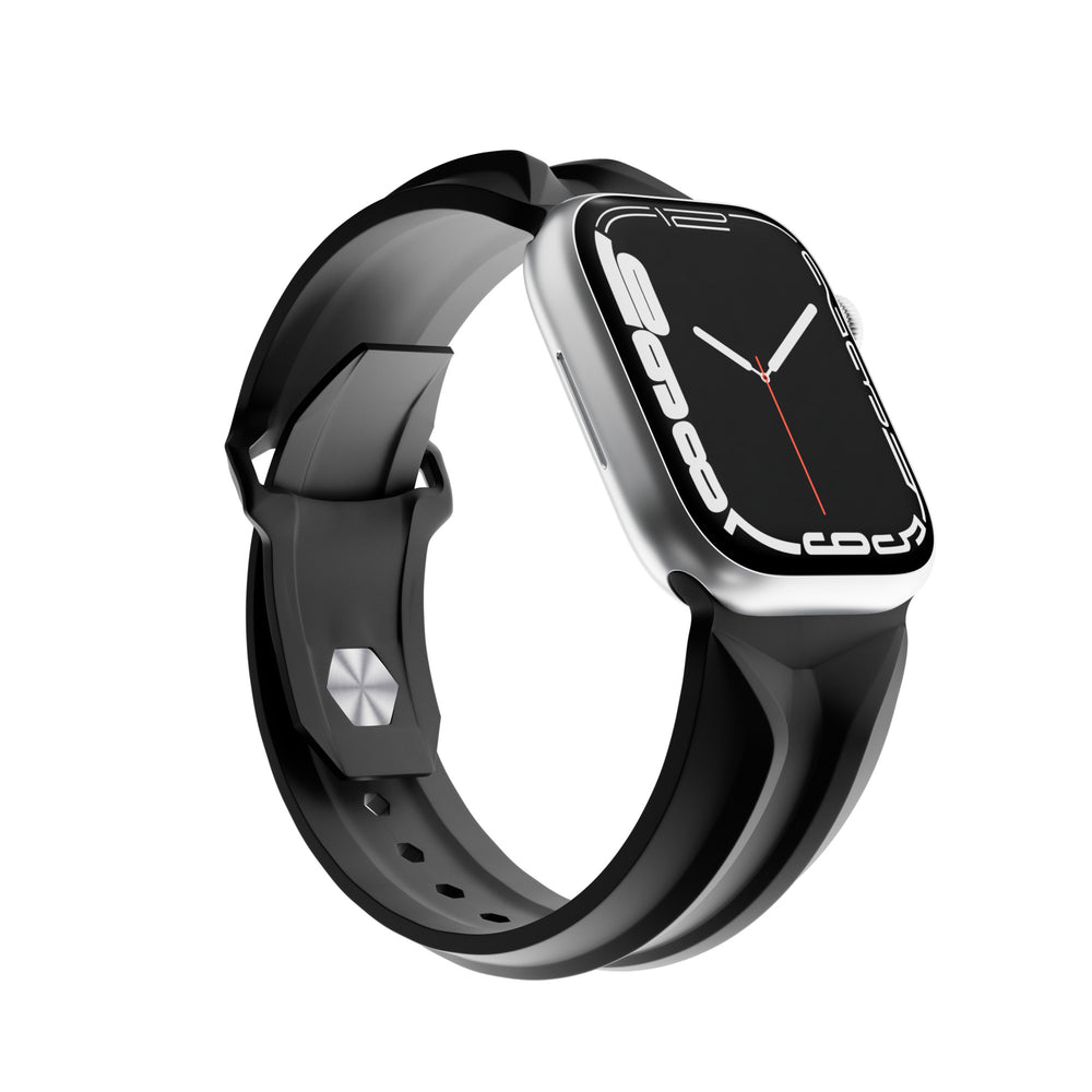 CYBER BAND® Black Luxury Apple Watch Band (front)