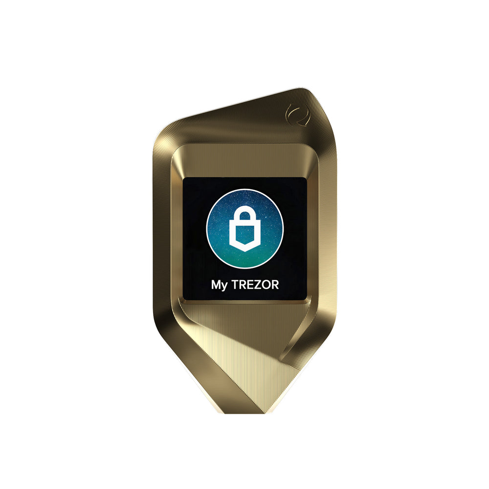 CORAZON® Gold Titanium Luxury Crypto Hardware Wallet (front 1)
