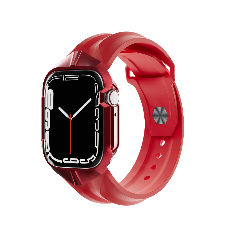 cyber watch red apple watch case with red cyber band