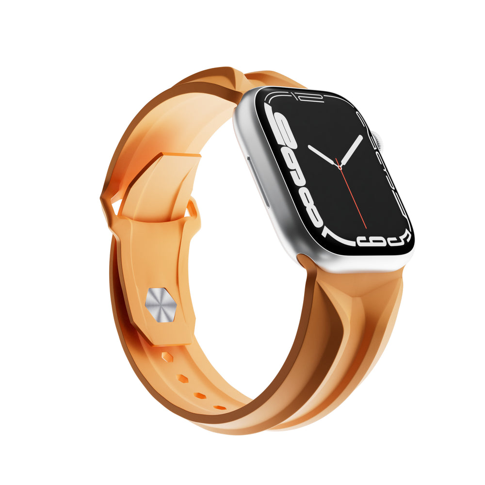 CYBER BAND® Orange Luxury Apple Watch Band (front)