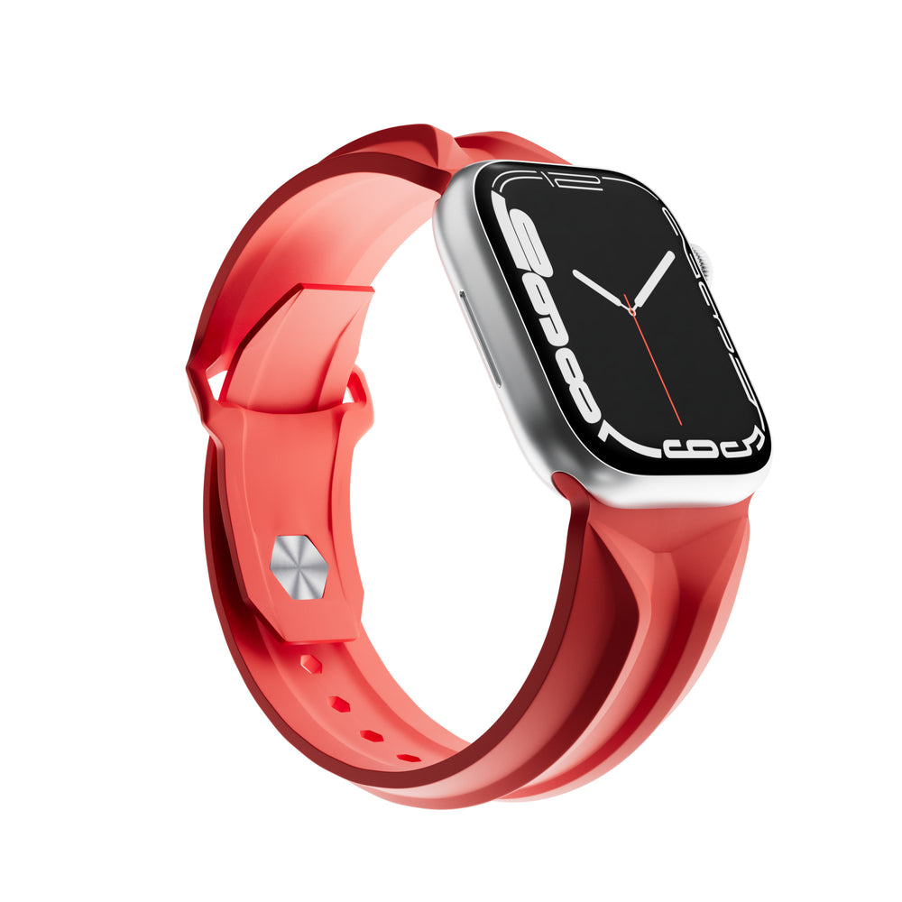 CYBER BAND® Red Luxury Apple Watch Band (front)