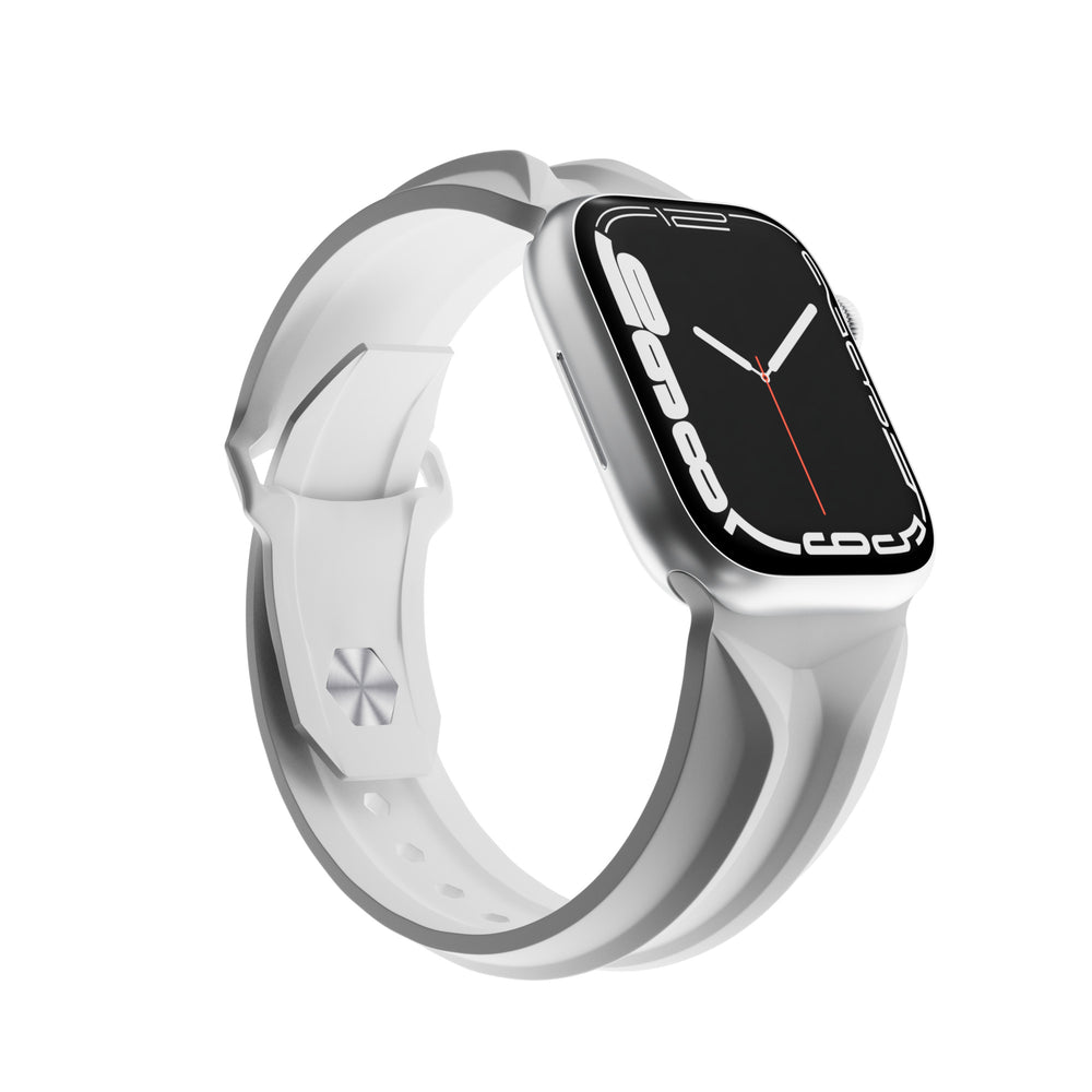 CYBER BAND® White Luxury Apple Watch Band (front)